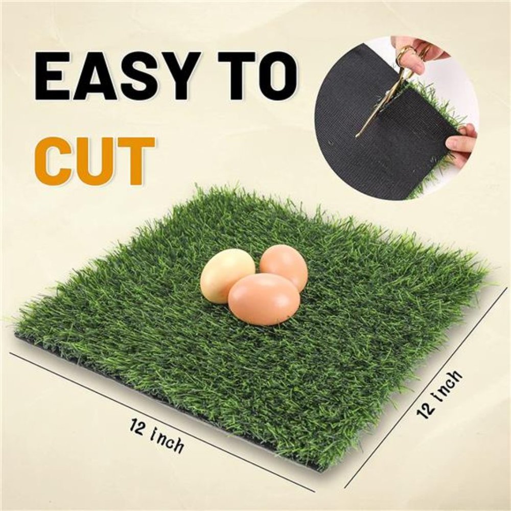 Chicken Nesting Pads Set, 3 Pack 12" x 12" Turf Squares Mat Nest Box Bedding